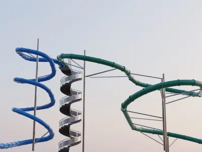 Water Slide 3D model Low-poly 3D model