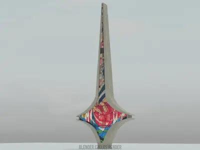 Damascene Sword Monument Damascus Syria 3D model