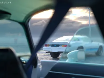  Chevrolet Camaro Z28 Retro Sports Car White Rigged for Maya 