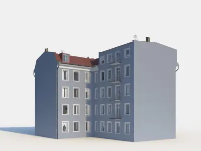 Residential City Building - Corner - 19 - Storefront 3D model