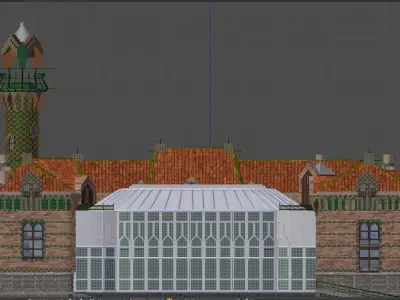 ElCapricho building with orange roof 3D model