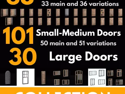 Modern Door Window Collection 3D model