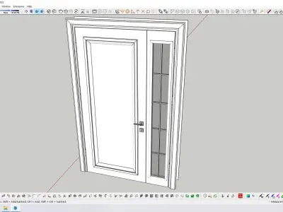 Neo classic door Low-poly 3D model
