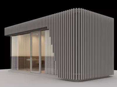 Backyard studio with furniture 3D model