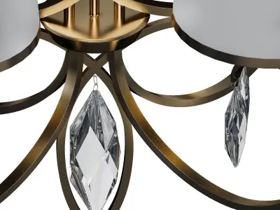 Casilda chandelier with four lights and shades 3D model