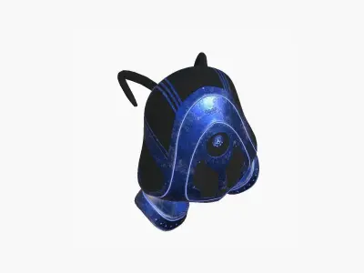 SciFi Backpack H06 Blue Metal - Fashion Character Design Low-poly 3D model