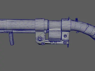 Handmade Shotgun Low-poly 3D model purchase