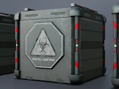 Sci-fi Crates Low-poly 3D model
