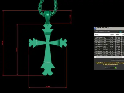 Cross Light Gold 3CP001 3DM STL 3D model