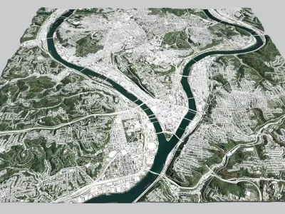 Cityscape Pittsburgh Pennsylvania USA  3D model