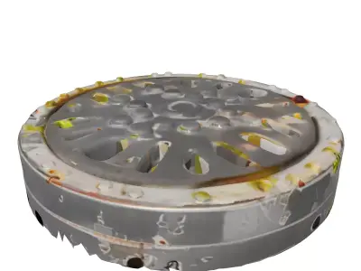 Weathered Urban Manhole Cover 3D Model Low-poly 3D model