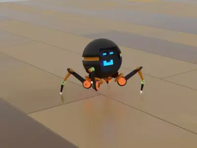 Robot Sci-fi Friend Walking Creature Low-poly 3D model