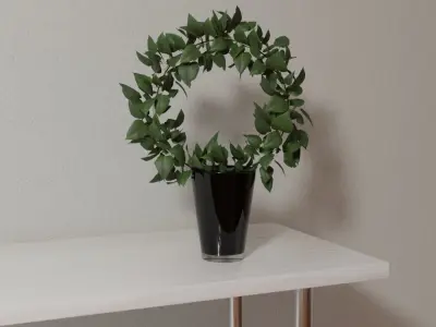 Circle shaped Pot plant Low-poly 3D model