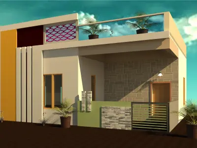 Single floor building model 3D print model