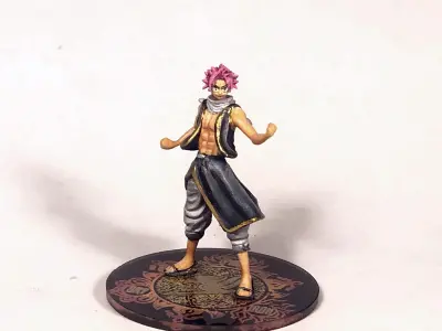 Natsu Dragneel 3D Model NOW WITH BASE 3D print model