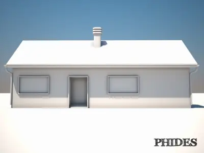 Low poly house untextured Low-poly 3D model