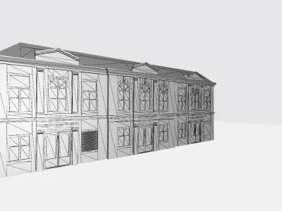 Building Facade for 3D Art Free low-poly 3D model