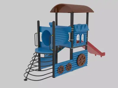 Train Style Playground 1 Low-poly 3D model