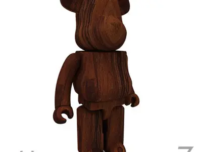 Dark Wood Bear Brick 3D model