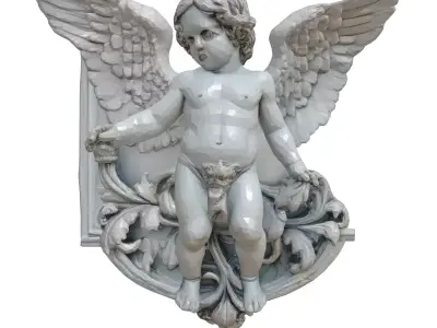 Cherub Relief Sculpture HighDetail 3D Model Low-poly 3D model