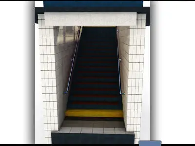 New York Subway  Metro Entrance A 3D model