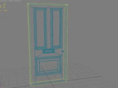 Door 14 Wooden Low-poly 3D model