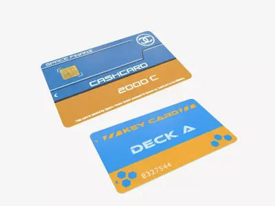 Credit Cash Card Key PBR Sci-Fi Low-poly 3D model