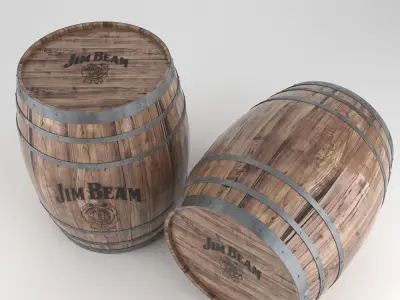 Jim Beam Whiskey Barrel 3D model