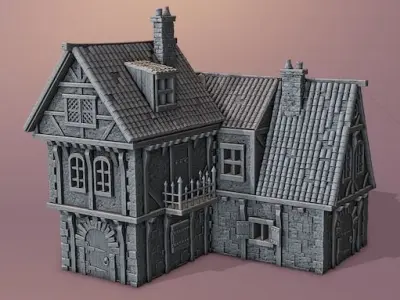 Extensive collection of medieval houses 3D print model