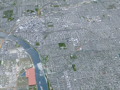 Tulsa City Oklahoma USA Low-poly 3D model