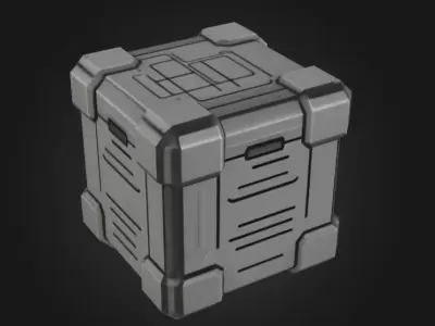 Mystery Tech Container Box Low-poly 3D model