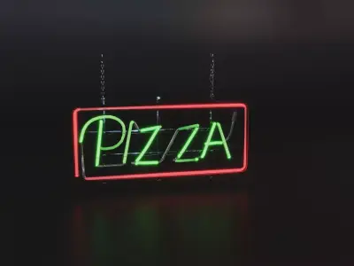 Neon Light Sign Low-poly 3D model