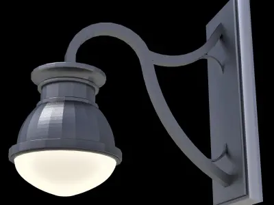 Wall hung small light fixture architectural scene light outdoor Low-poly 3D model