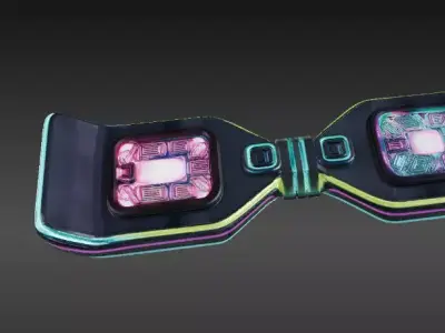 Futuristic Hoverboard 3D Model Sci-Fi Cartoon Vehicle  Low-poly 3D model