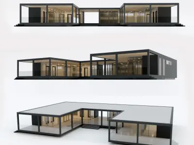 Villa house Collection 3 models 3D Model Pack