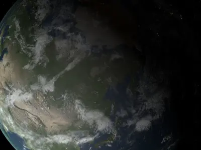 Earth And Moon Planets 3D High Resolution 3D model