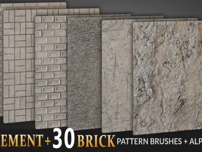 Cement And Brick Brushes Vol 01 Texture