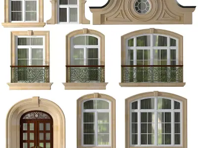 Windows and doors in the style of modern classics 3D model