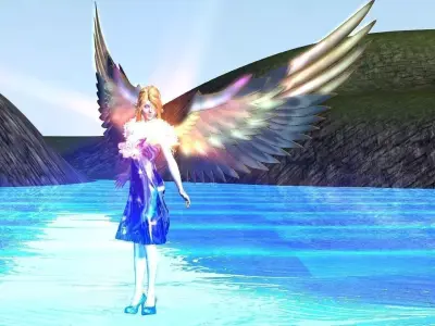 Angelic lady Low-poly 3D model