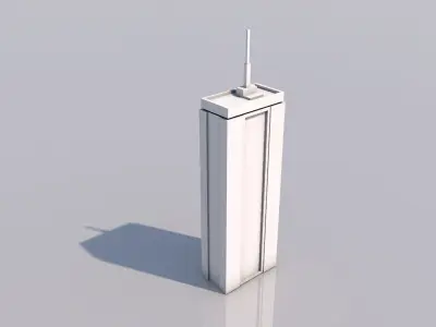 Skyscraper city Low-poly 3D model