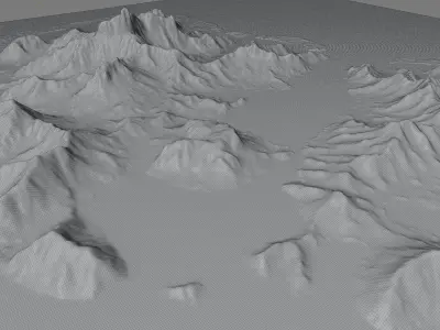 Huahine Island full 3d model terrain Low-poly 3D model