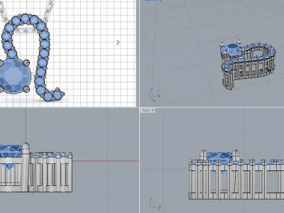 Pendant lion ready for 3d print 3D print model