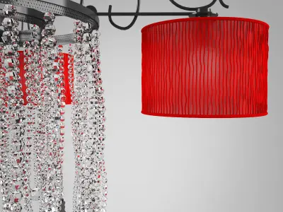 Baga 1 chandelier with shades 3D model