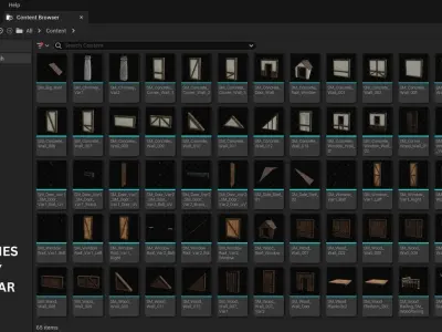 Modular Houses Low-poly 3D model