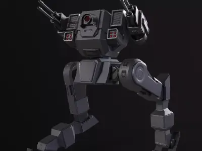 Military Mech PBR Low-poly 3D model