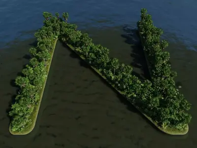 N Alphabet Island 3D model