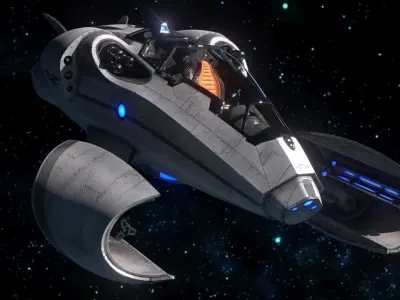 Sci-fi Spaceship Dropship Low-poly 3D model