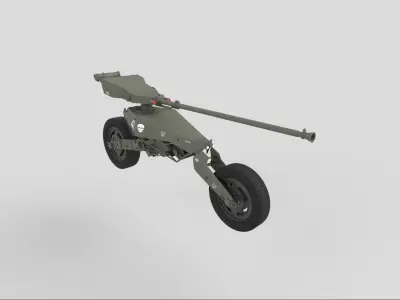 Drone bike with weapon Low-poly 3D model