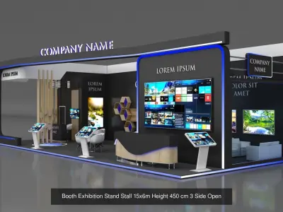 3 Exhibition Stand Stall Booth 3D model 3D Model Collection 3D Model Pack