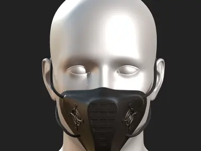 Gas mask respirator military combat 3d model  Low-poly 3D model